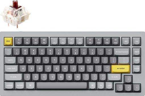 Keychron Q1 Wired Hot-swappable 75% Mechanical Keyboard Grey Version 2