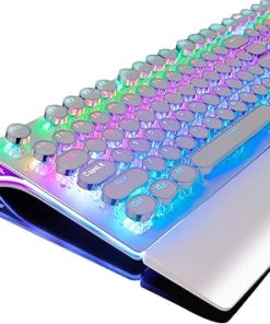RK ROYAL KLUDGE Typewriter Style Mechanical Gaming Keyboard Brown Switch